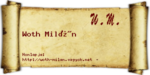 Woth Milán névjegykártya